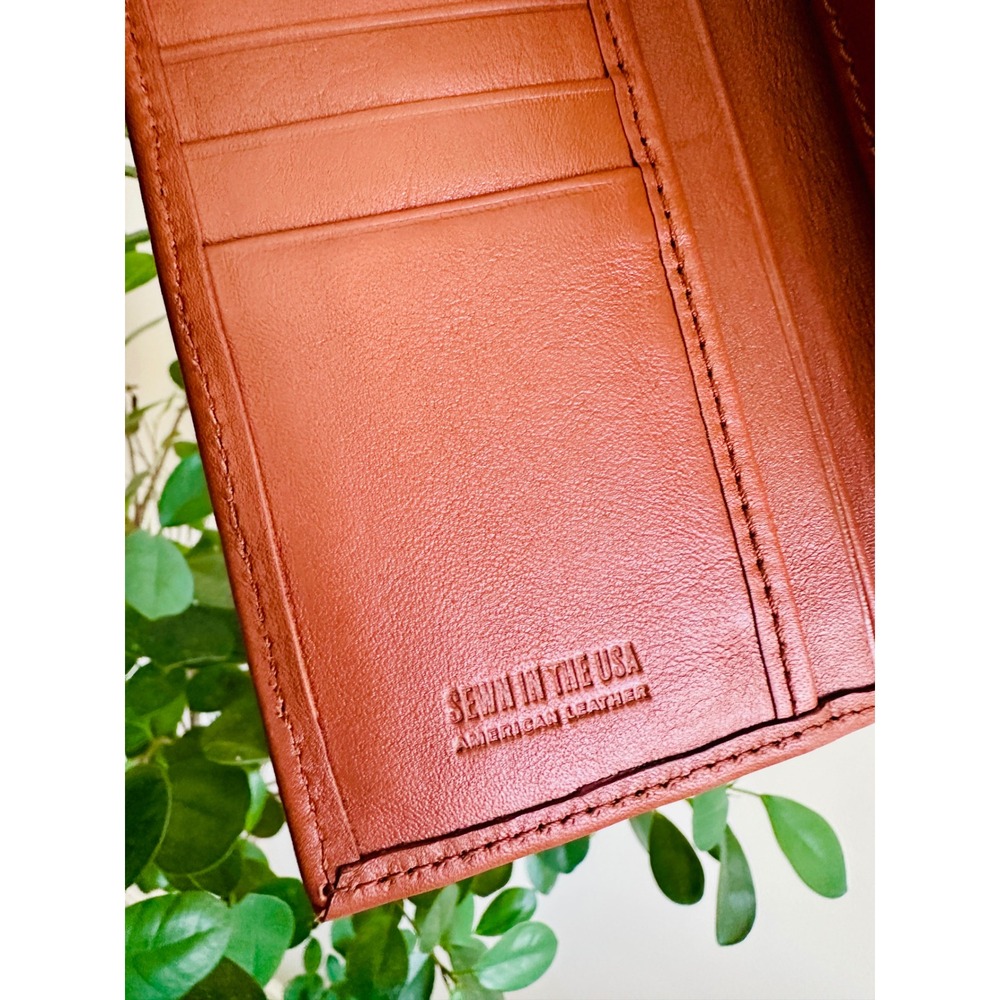 NIB Shinola Detroit Cognac Brown American Leather Wallet Monogram SMG - Picture 4 of 7